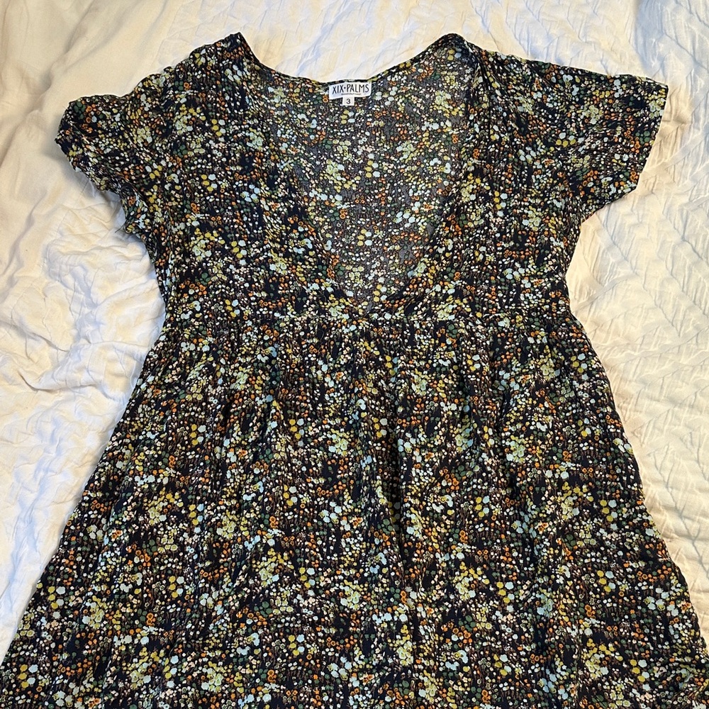 XIX PALMS Women's Floral Blouse - Black and Multi-Color